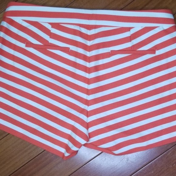 {J.Crew} Orange & Cream Striped Shorts - Picture 6 of 8
